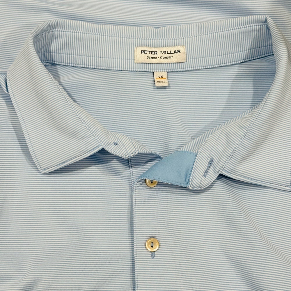 Peter Millar Stripe Jersey Long Sleeve Polo